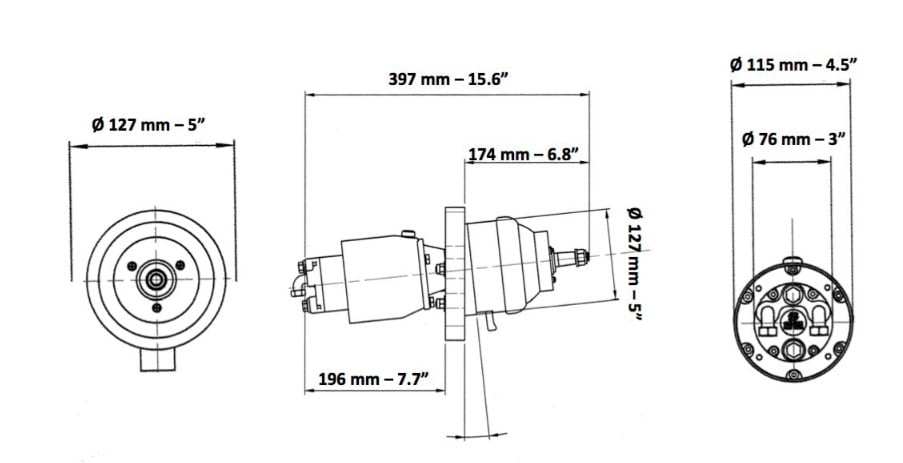 Hydraulische Steuerpumpe Ultraflex UP33T TILT (33 cc) 12