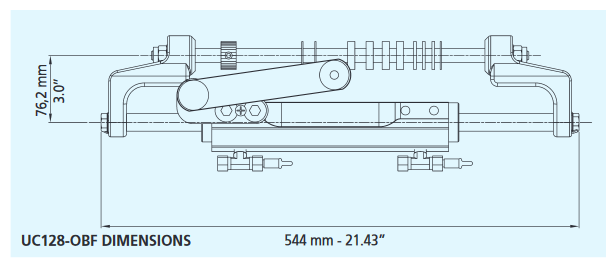 Hydraulische Steuerung Ultraflex Nautech-1 für Außenborder bis 300 Ps Frontaler Zylinder 24