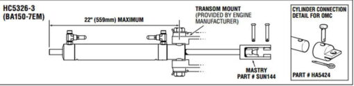 Hydraulikzylinder SeaStar Capilano HC5351 BA200-7TM C/W TEES 3