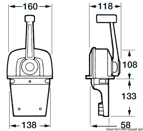 Zweihebel-Schaltbox Ultraflex B302CR Low Profile - Zweimotorig 4